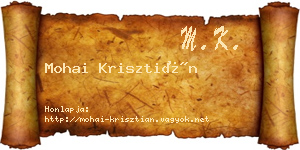 Mohai Krisztián névjegykártya